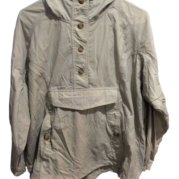 Columbia womens Medium M lightweight jacket windbreaker tan vintage kangaroo - Picture 1 of 8